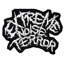EXTREME NOISE TERROR - white cut-out Logo embroidered patch (by SMG) EXTREME NOISE TERROR - white cut-out Logo embroidered patch (by SMG)