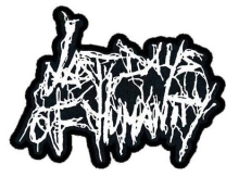 LAST DAYS OF HUMANITY - shaped white Logo - small Embroidered Patch (by SMG)