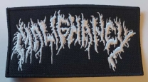 MALIGNANCY - embroidered white Logo Patch (by SMG)