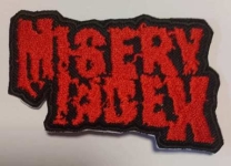 MISERY INDEX - Embroidered shaped Patch red classic Logo (by SMG)