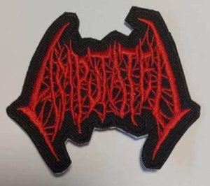 AMPUTATED - Embroidered shaped Patch red Logo (by SMG)