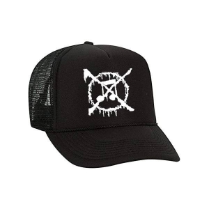 ANTI-MUSIC - Embroidered Logo TRUCKER HAT (BLACK/BLACK) (by SMG)