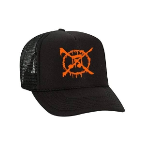 ANTI-MUSIC - Embroidered Logo TRUCKER HAT (ORANGE)