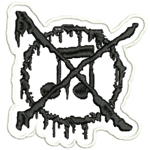 ANTI-MUSIC - Shaped PATCH (BLACK on WHITE) (by SMG)