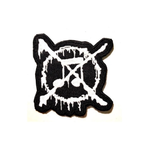 ANTI-MUSIC - Shaped PATCH (WHITE on BLACK) (by SMG)