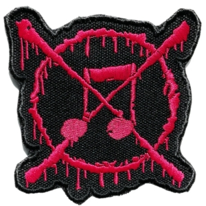 ANTI-MUSIC - embroidered Logo Patch (PINK ON BLACK) (by SMG)