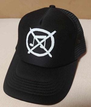 ANTI-MUSIC - printed Logo - BLACK Trucker Hat