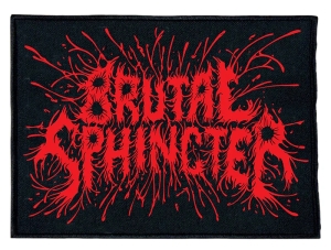 BRUTAL SPHINCTER - red Logo embroidered patch (by SMG)