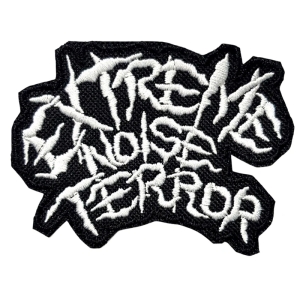 EXTREME NOISE TERROR - white cut-out Logo embroidered patch (by SMG)