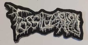 FOSSILIZATION - Embroidered shaped Patch white Logo (by SMG)