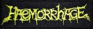 HAEMORRHAGE - yellow on black Logo - embroidered Patch (by SMG)