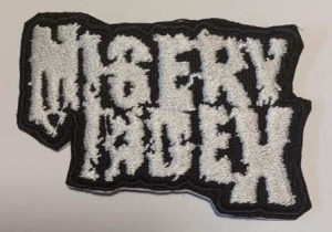 MISERY INDEX - Embroidered shaped Patch white classic Logo (by SMG)