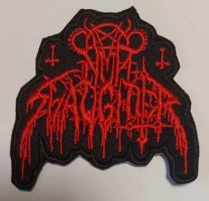 NUNSLAUGHTER - Embroidered shaped Patch red old Logo (by SMG)