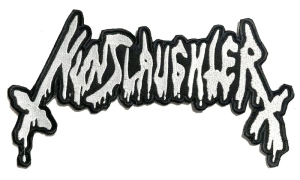 NUNSLAUGHTER - embroidered Big WHITE Logo Patch - 27 x 15 cm 10.63'' × 5.91'') (by SMG)