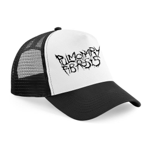 PULMONARY FIBROSIS - embroidered Logo BLACKWHITE TRUCKER HAT