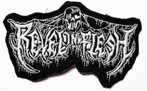 REVEL IN FLESH - shaped Logo - Embroidered Patch (by SMG)
