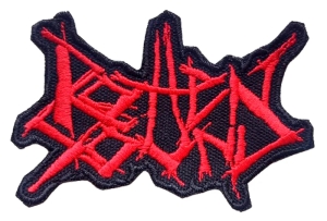 ROTTEN SOUND - red cut-out Logo embroidered patch (by SMG)