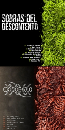 SOBRAS DEL DESCONTENTO / CONQUESTIO - Gatefold split 12'' LP - (Blue Vinyl)