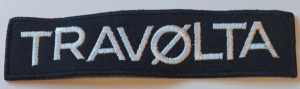 TRAVOLTA - embroidered white Logo Patch (by SMG)