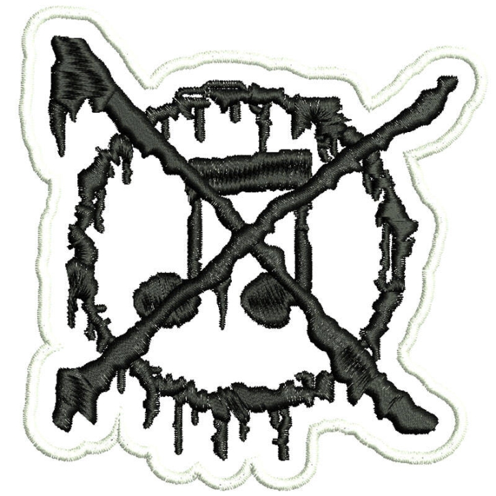 ANTI-MUSIC - Shaped PATCH (BLACK on WHITE) (by SMG)