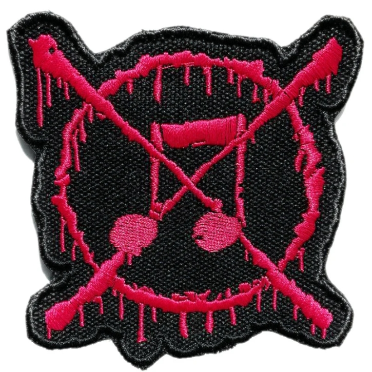 ANTI-MUSIC - embroidered Logo Patch (PINK ON BLACK) (by SMG)