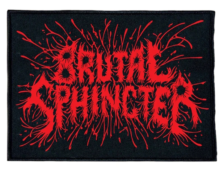 BRUTAL SPHINCTER - red Logo embroidered patch (by SMG)