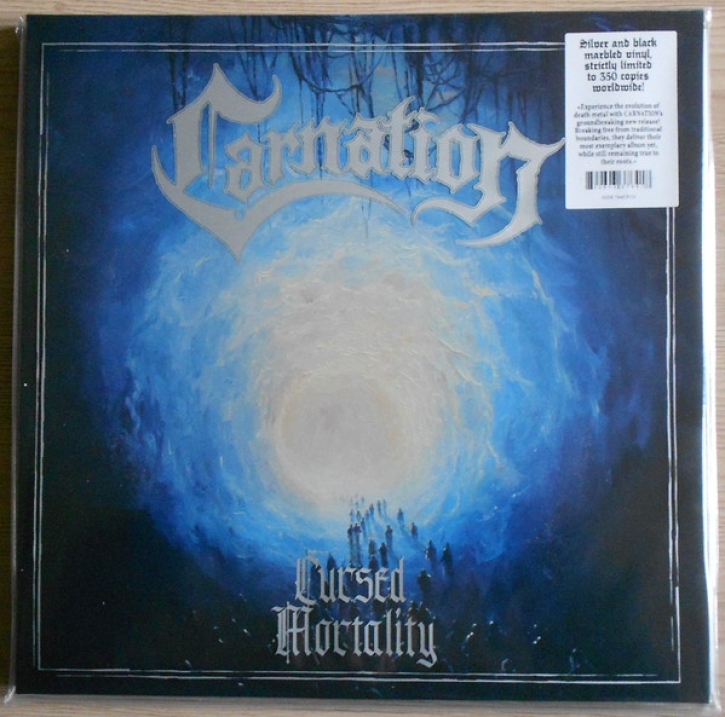 CARNATION - Gatefold 12'' LP - Cursed Mortality (Silver Black Marbled Vinyl)
