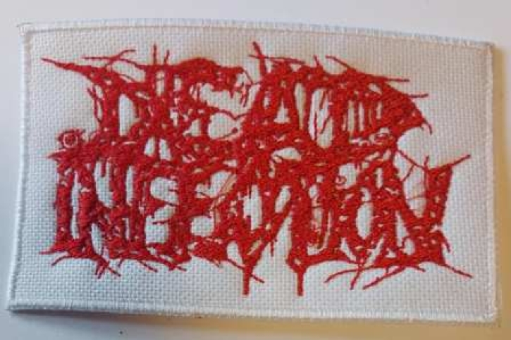 DEAD INFECTION - Embroidered Patch RED Logo on white (by SMG)