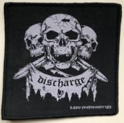 DISCHARGE - 3-Skulls - woven Patch