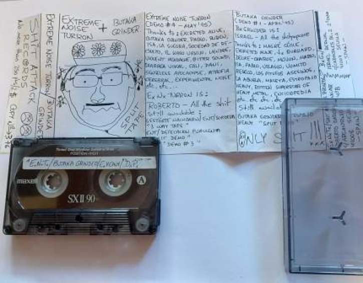 EXTREME NOISE TURRON / BUTAKA GRINDER - split Tape MC - (2nd Hand)