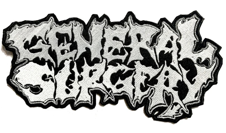 GENERAL SURGERY -  embroidered Big  WHITE Logo Patch - 25 x 13.4 cm (9.84'' × 5.28'') (by SMG)