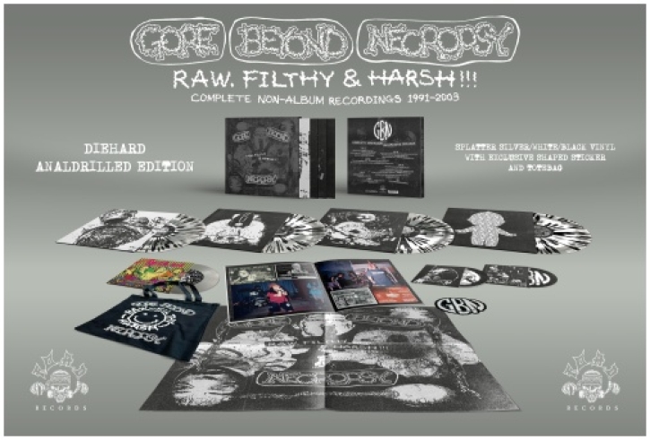 GORE BEYOND NECROPSY - Boxset 12'' 4LP + 7'' EP + 2CD  -  Raw, filthy & harsh!!! (die-hard splatter Vinyl + Totebag)
