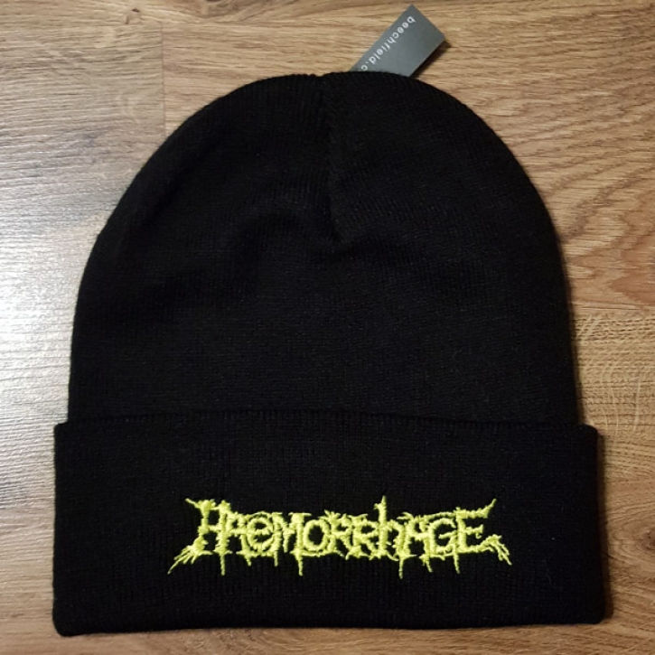 HAEMORRHAGE - yellow Logo - original cuffed Beanie (by SMG)