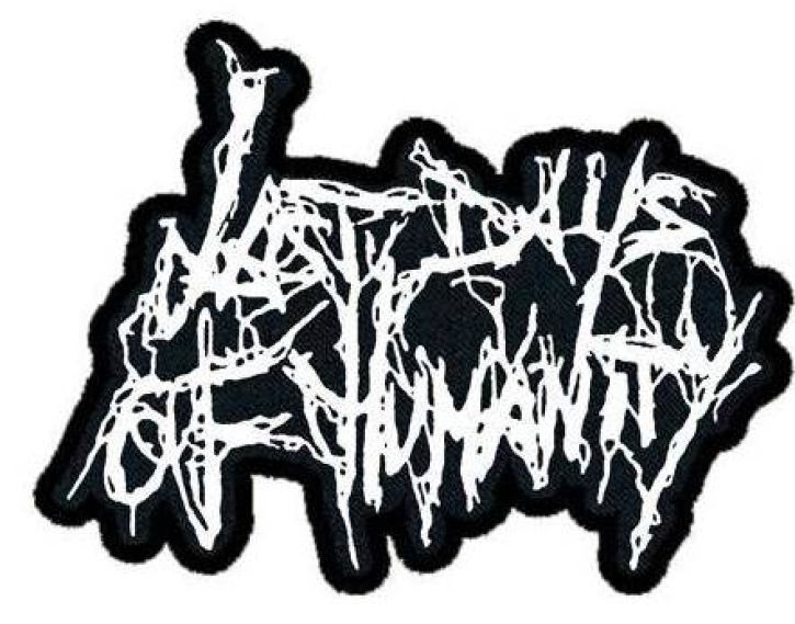 LAST DAYS OF HUMANITY - shaped white Logo - small Embroidered Patch (by SMG)