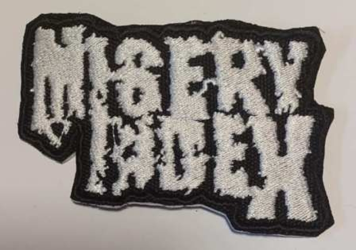 MISERY INDEX - Embroidered shaped Patch white classic Logo (by SMG)