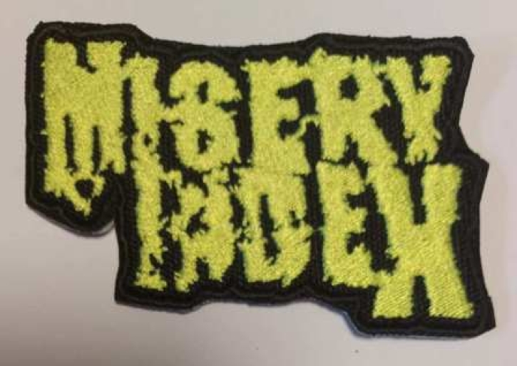 MISERY INDEX - Embroidered shaped Patch yellow classic Logo (by SMG)