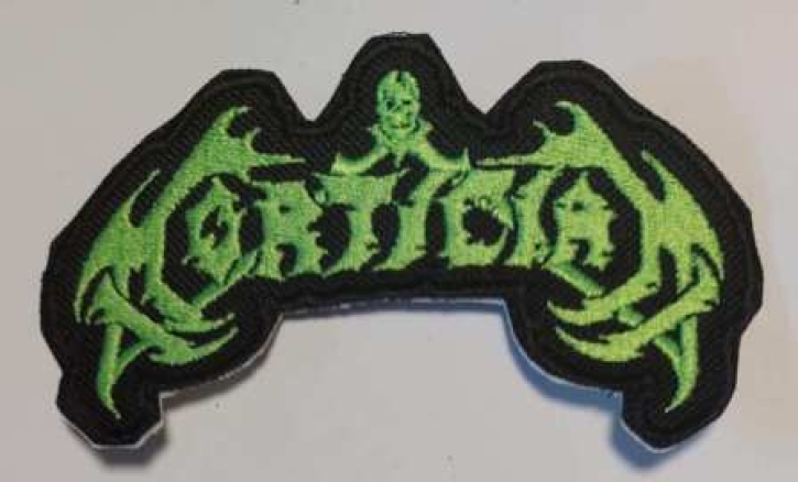 MORTICIAN - Embroidered shaped Patch green Logo (by SMG)