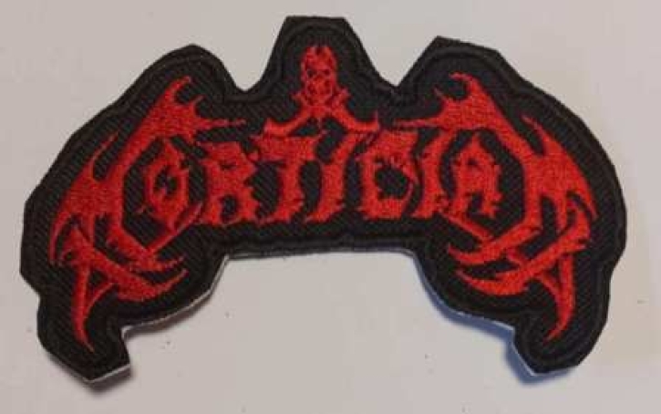 MORTICIAN - Embroidered shaped Patch red Logo (by SMG)
