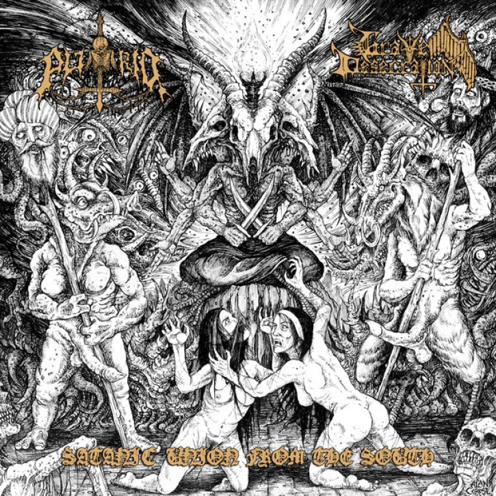 PUTRID / GRAVE DESECRATION - split 12'' LP - Satanic Union From The South