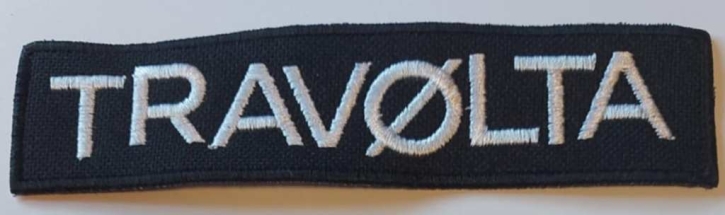 TRAVOLTA - embroidered white Logo Patch (by SMG)