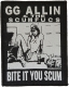 GG ALLIN - Bite It You Scum - woven Patch